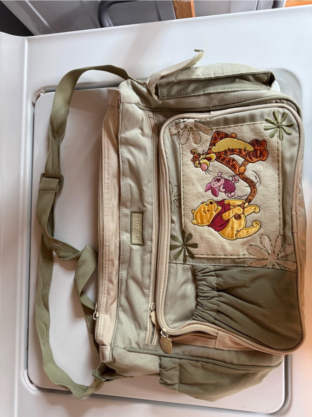 Vintage Winnie the Pooh Embroidered diaper bag